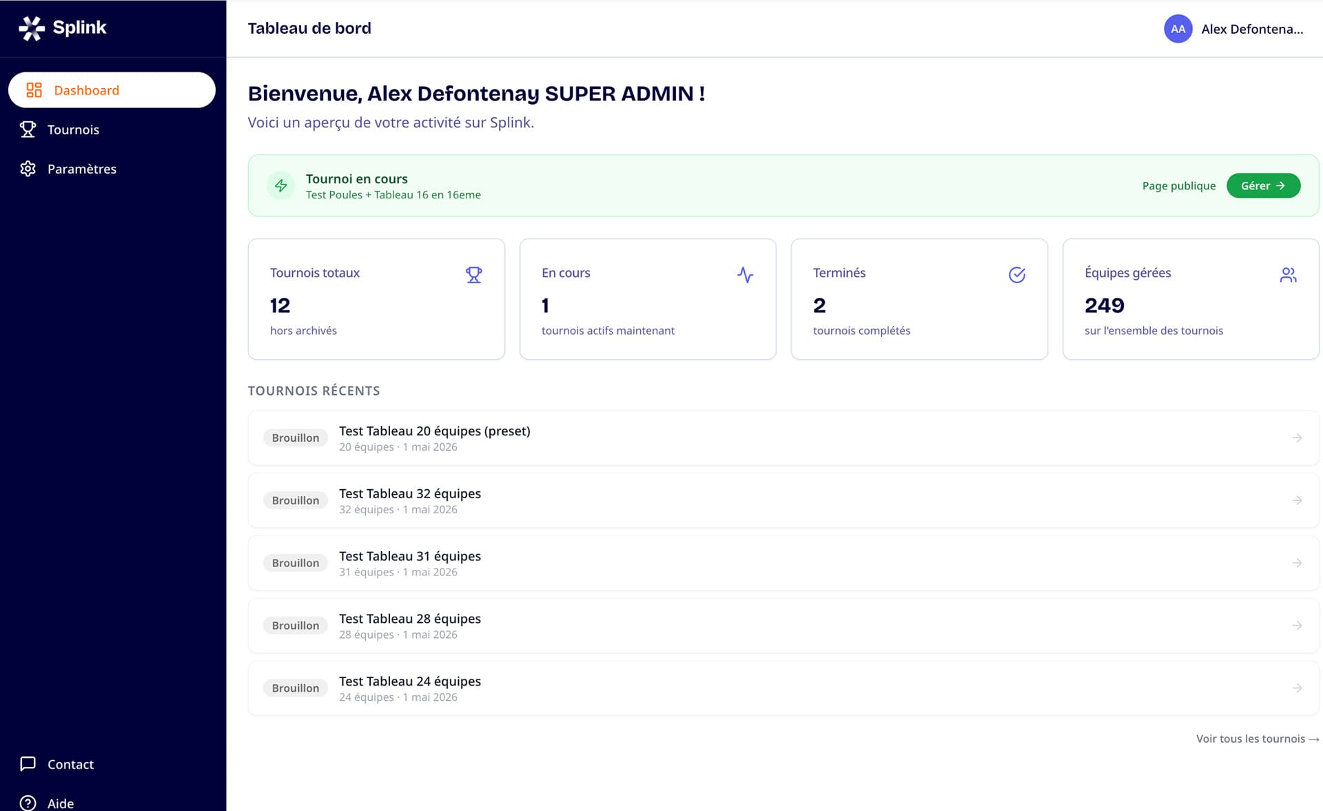 Interface Splink